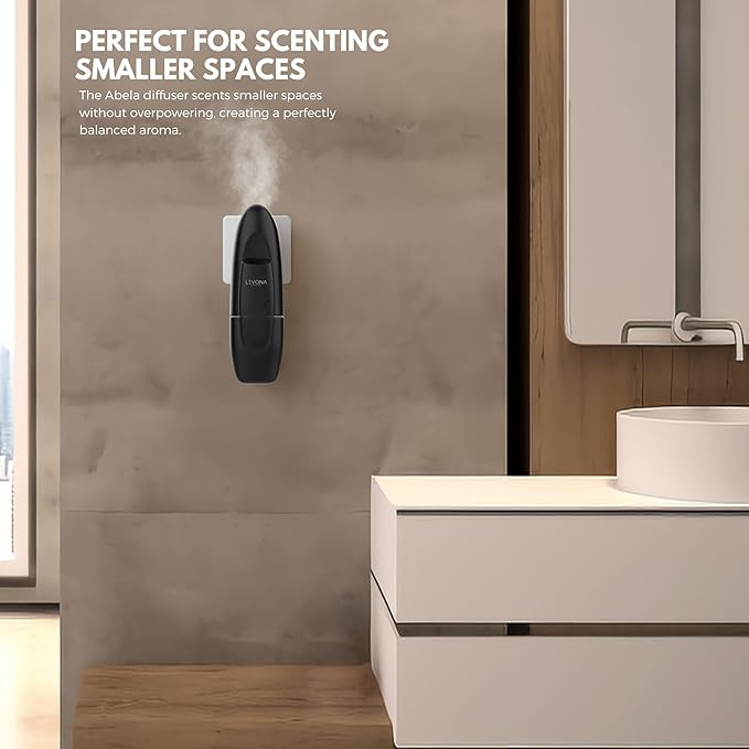 Levona Scent Abela 100 - Essential Oil Diffuser & Plug in Air Freshener for Home, Office and Hotel Use, Smart App Controlled Waterless Diffuser & Nebulizer, Matte Black, 500 sq ft (Oil Not Included)