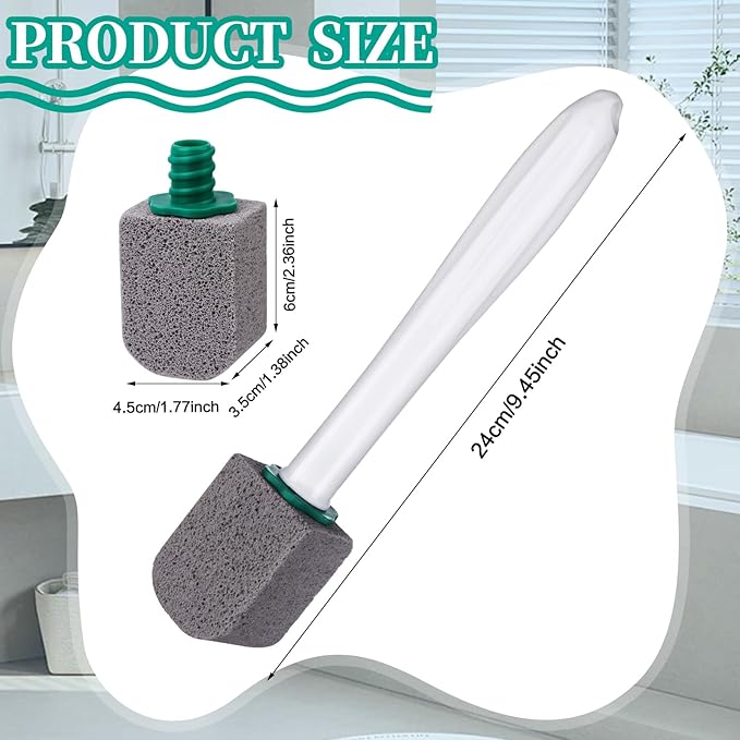 26 Pcs Toilet Pumice Stone with Long Handle Toilet Bowl Cleaner Brush Wand Refills Pumice Stone Block Deep Cleaning Remover Tool for Pool Bath Kitchen Sinks Tiles