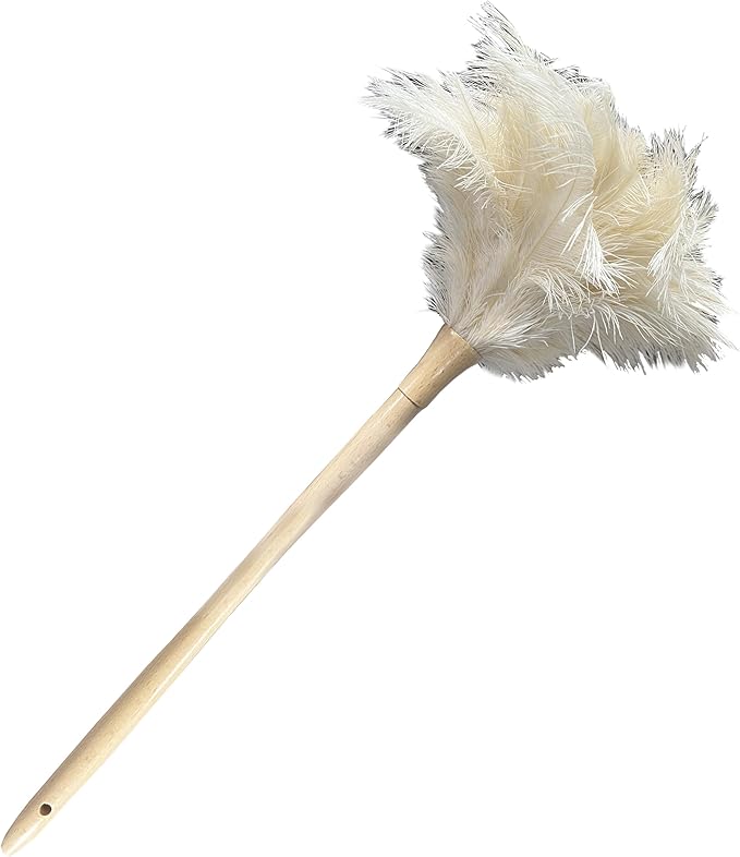 19.7 Inch Ostrich Feather Duster – Soft Dusting Brush for Home, Office, and Furniture Cleaning (Off White)
