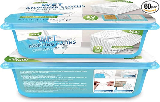 Upgraded Wet Mop Refills for Swiffer Sweeper Wet Pads, 60 Count