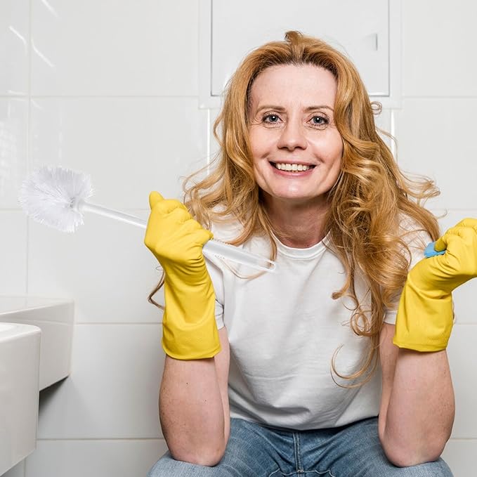 15 Pcs 14.2 Inch Toilet Brush Commercial Heavy Duty Toilet Bowl Cleaning Scrub Long Scrubber for Bathroom Cleaning Supplies