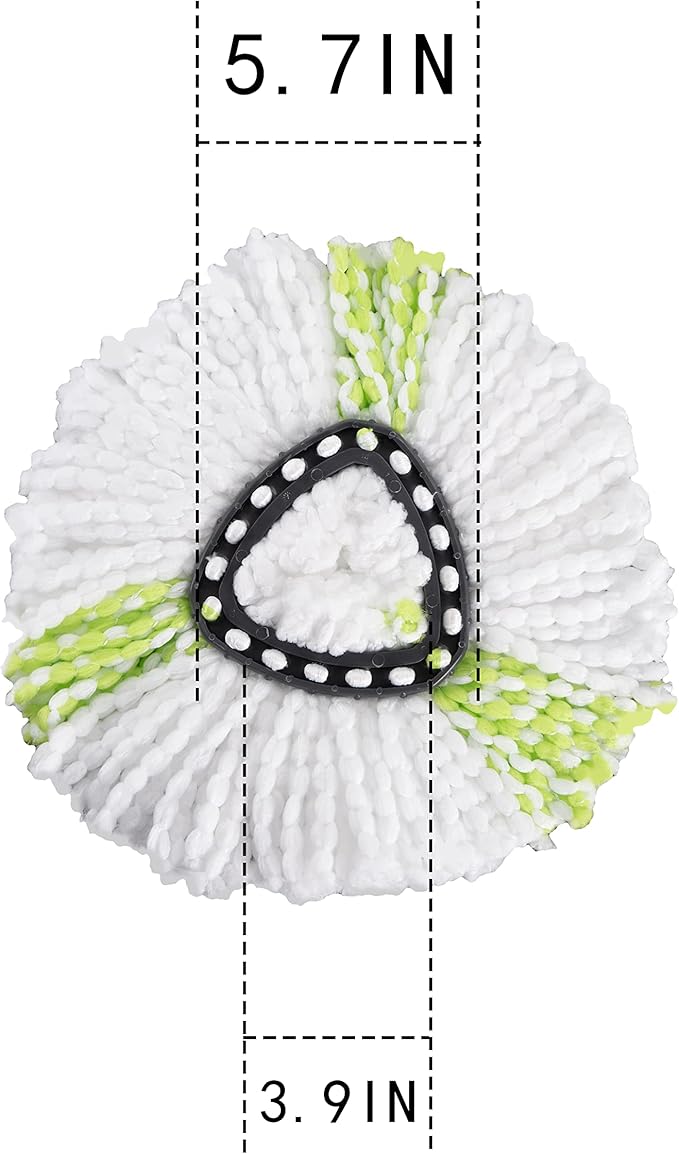 Matthew Cleaning 6Pack Green Microfiber Spin Mop Replacement Head Compatible with EasyWring Spin Mop Replace Head-EasyWring High Absorbency,Machine Washable,Microfiber Spin Mop Refills