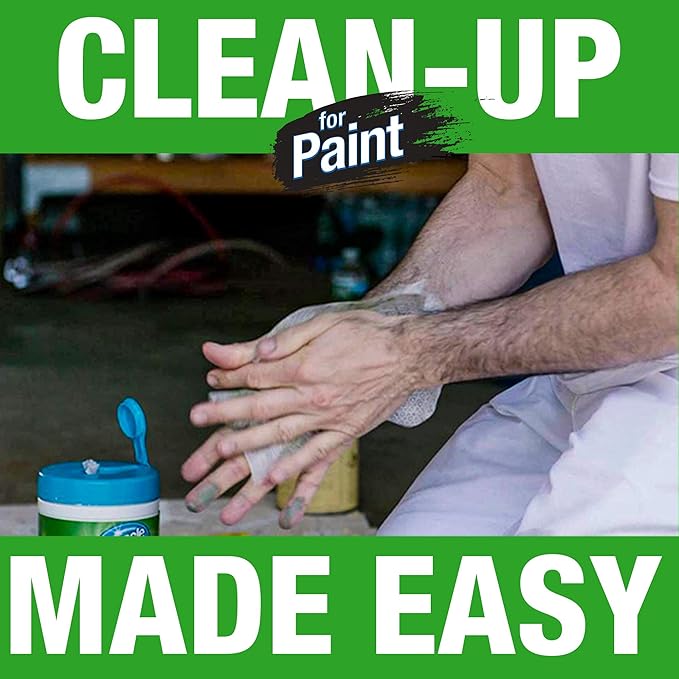 MiracleWipes for Paint Prep & Cleanup, Remove Tough Grime Build-Up, Wet Paint, Caulking, Epoxy, Colorant, and more from Hands, Surfaces, & Tools - 60 Count