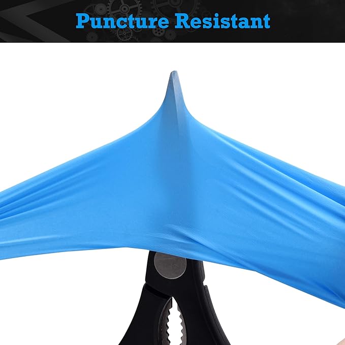 TitanFlex Heavy-Duty Blue Nitrile Gloves, 6-mil, Fully Textured, Mechanic Disposable Gloves, Powder-Free, Latex-Free