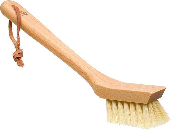Redecker Tampico Fiber Dish Brush with Scraping Edge and Oiled Beechwood Handle, Made in Germany