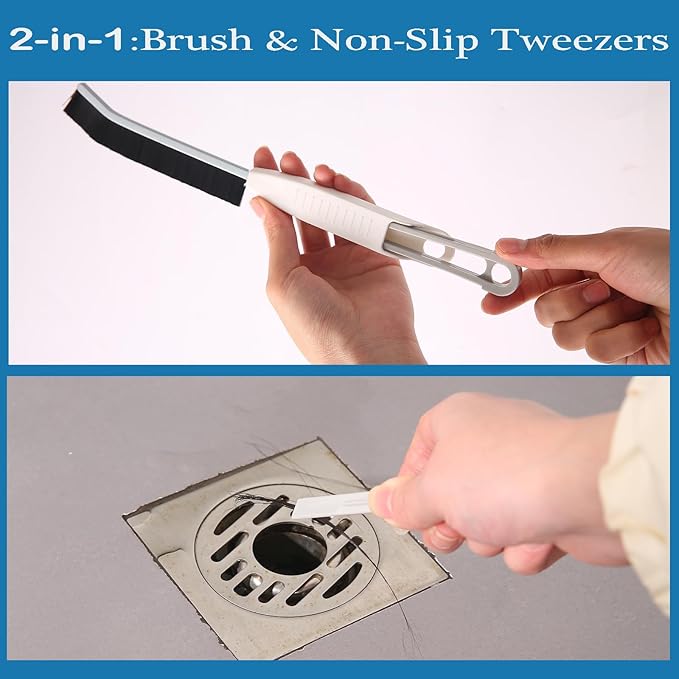 Crevice Cleaning Brush,3pcs Multi-Purpose Cleaning Tool with Stiff Bristles Grout Cleaner Brush,Toilet Brush,Scrub Brush for Shower Tile,Skinny Gap Tools for Household Use,Bathroom,Kitchen