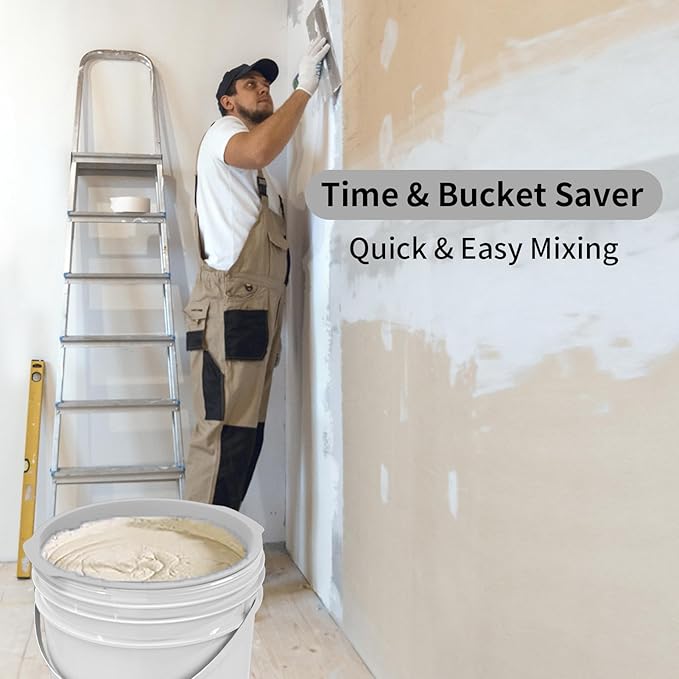 5 Gallon Silicone Bucket Liner - Reusable Measuring Mixing Liner for Concrete, Mortar, Grout, Paint - Food Grade Non-Stick with Measurement Marks - Easy to Clean & Durable (Gray)