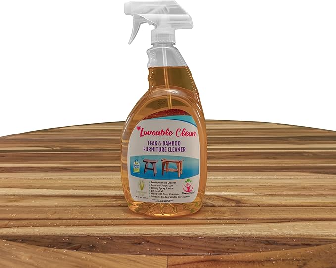 EcoDecors Teak Cleaner Protective Teak Wood Restorer Eco Household Wood Furniture Cleaner Spray bottle For Hardwood & Bamboo Furniture – Certified EPA Safer Choice - 32 oz