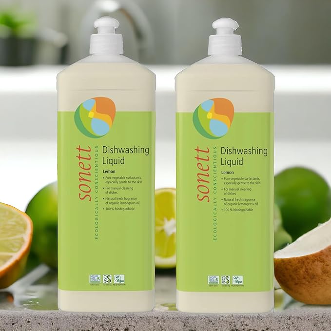 Sonett Organic Dishwashing Liquid Organic 100% Biodegradable (Lemon, 34 Fl.Oz (1 Count))