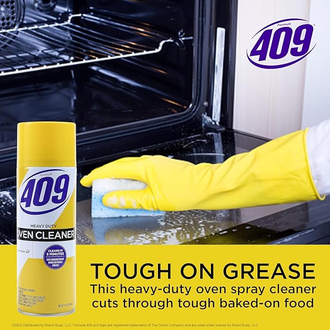 409 Heavy Duty Spray-On Oven Cleaner | Cuts Through Grease & Grime on Contact | A Powerful Clean You Can Trust | Lemon Scent, 14.5 Ounces - 6 Pack Spray Cans Heavy Duty Oven Cleaner