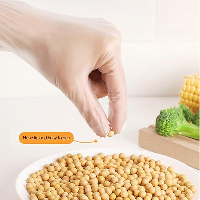 Jointown Vinyl Gloves, Disposable Cleaning, Powder Free, Latex Free, Non-Sterile Protective Glove, Gloves for Cooking