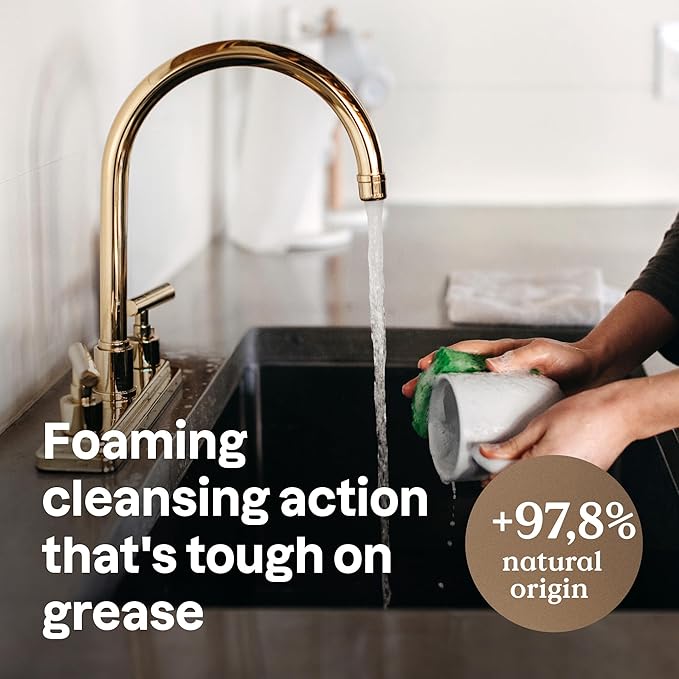 ATTITUDE Dish Soap, EWG Verified, Plant-Based & Vegan Dishwashing Liquid, Naturally Derived, English Pear Scent, 24 Fl Oz