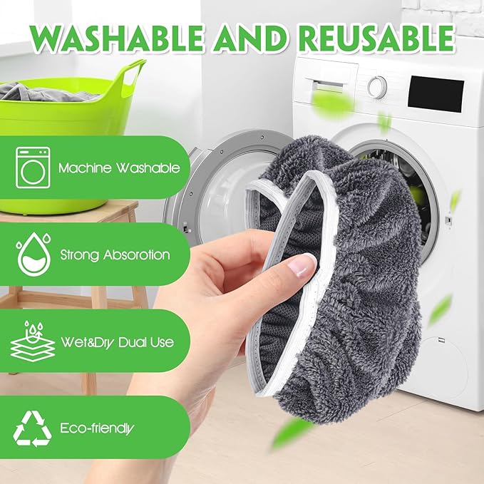 Reusable Microfiber Mop Pads Compatible with Swiffer Sweeper- Dry Sweeping Cloths & Wet Mopping Cloths - Washable Wet Pads Refill for Mopping Floors, 6 Pack (Mop is not Included)