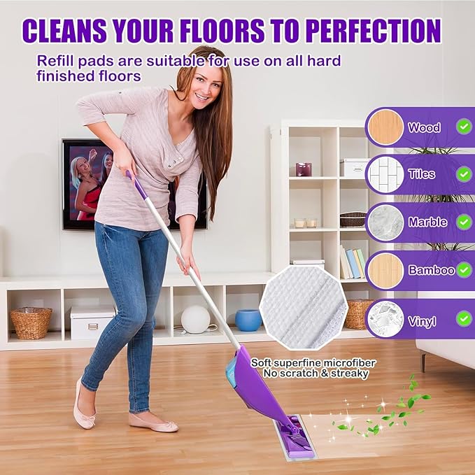 30 Pack Wet Jet Pads for Swiffer Wet Jet Mop - Wet Jet Refills for Multi-Surface Hardwood Floor Cleaning, 4 Layers Thickened Durable | Heavy-Duty Absorbent | Stickiness