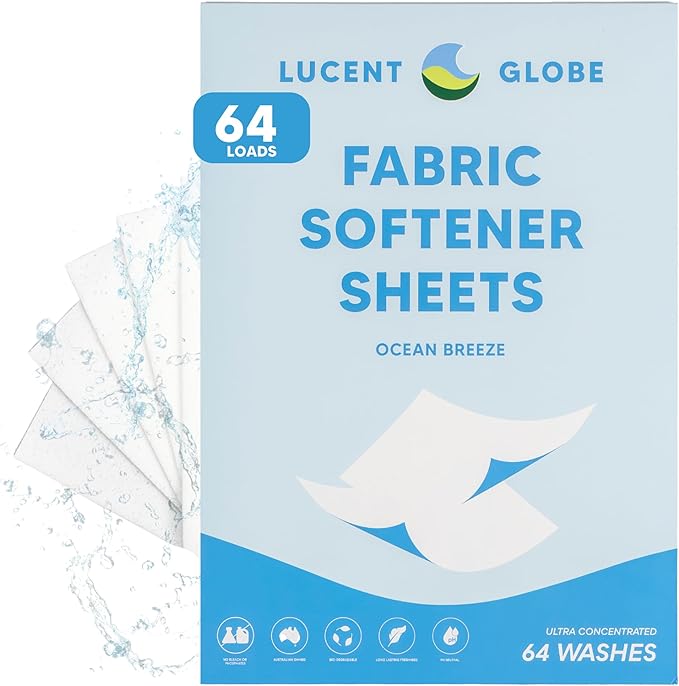Lucent Globe Bulk Laundry Bundle - 2 x Laundry Detergent Sheets (128 Sheets) + 2 x Fabric Softener Sheets for Washer (128 Sheets)