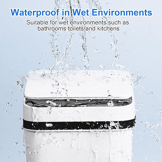 Bathroom Smart Touchless Trash Can 2.2 Gallon Automatic Motion Sensor Rubbish Can with Lid Electric Narrow Small Garbage Bin for Kitchen, Office, Living Room, Toilet, Bedroom, RV