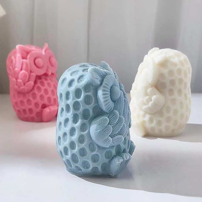 3D Owl Molds Nighthawk Mold Owl Candle - Resin Casting Silicone Molds for Home Decor & Candle Making Wave Spiral Mold