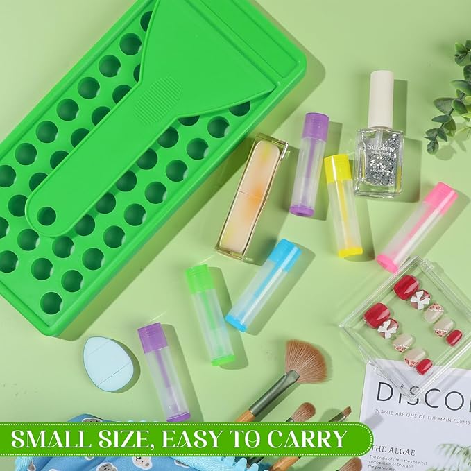 Lip Balm Crafting Kit, 50 Pieces Empty Lipsticks Filling Tubes Mold Handmade Set Pallet with Scraper, Lip Balm Tubes with Filling Tray and Spatula for Women Girl Cosmetics Makeup, Multicolor