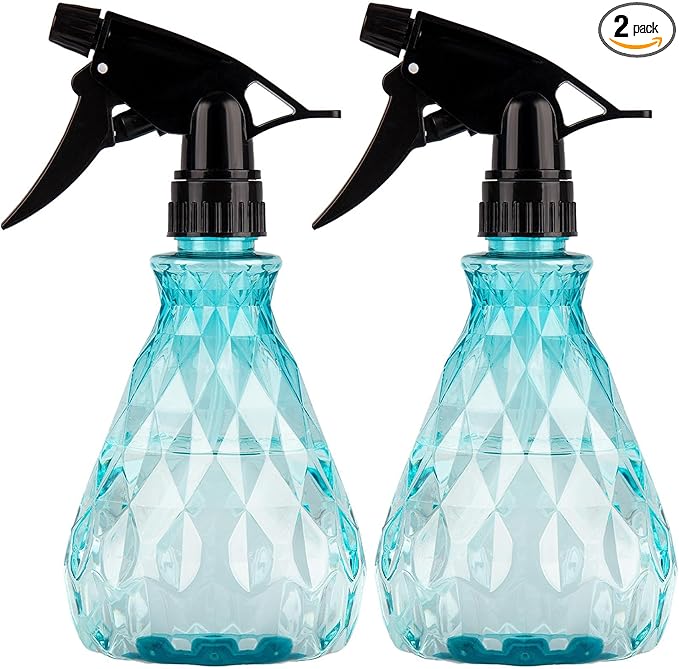 2 Pcs Spray Bottles, 500 ml/17 oz Empty Water Spray Bottles, Plastic Reusable Adjustable Mist Sprayer Squirt Bottles Containers Refillable for Cleaning Solutions, Gardening, Plants (Blue)