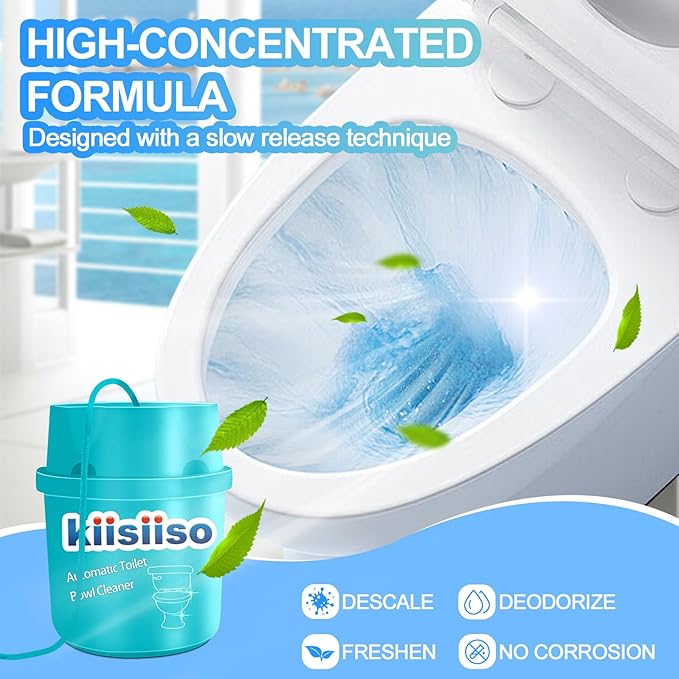 KIISIISO Toilet Bowl Cleaners, Septic-Safe Automatic Toilet Cleaner Bottles, Sustained-Release Toilet Tank Cleaners For Against Tough Stains, Long-Lasting Deep Cleaning & Freshness-2 Packs
