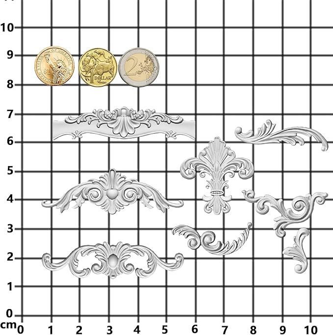 Scrollworks Mold for Polyclay Air Dry Clay Plaster