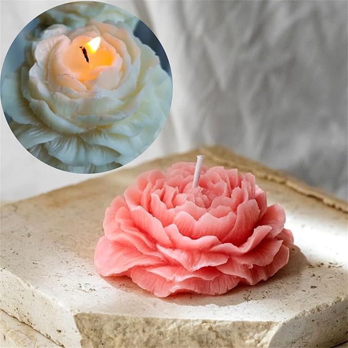 Peony Flower Candle Silicone Mold Soap Mold Fondant Chocolate Cake Candy Moulds Epoxy Resin Plaster Clay Baking Pastry Tools