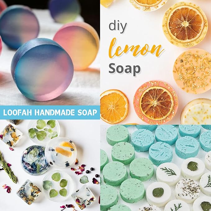 Sakolla 4oz Round Silicone Soap Molds, 3.15'' Cylindrical Soap Molds for Loofah Soap Bath Bombs Steamer Lotion Bars, Set of 2