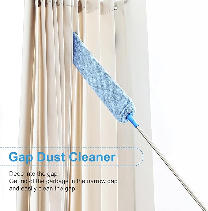 Retractable Gap Duster Cleaner Cleaning Tools with 2 Microfiber Dusting Cloths Washable Duster for Cleaning Under Appliances Furniture Couch Fridge