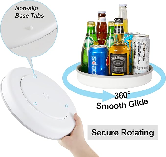 JOYMOOP Microfiber Cleaning Cloth, 5 PCS Kitchen Towels(10" x 10"), Absorbent Streak Free Lint Cleaning Cloths, Reusable and Washable Dish Rags with 12" and 10" Lazy Susan Organizer