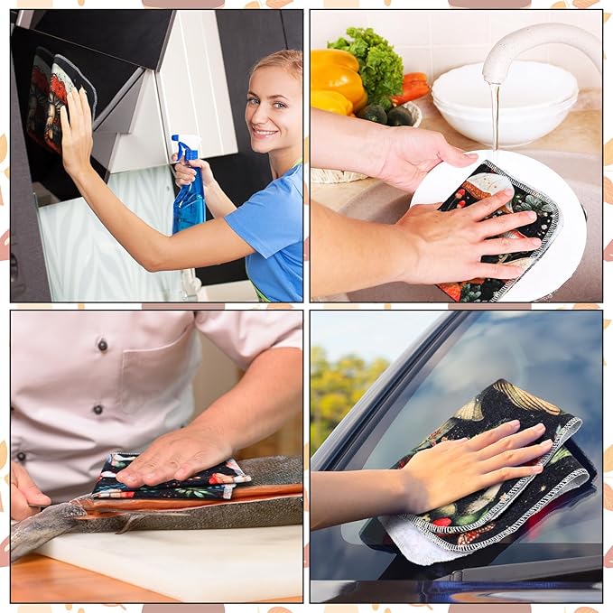 36 Pack Reusable Cleaning Cloths Washable Cotton Kitchen Towels for Home