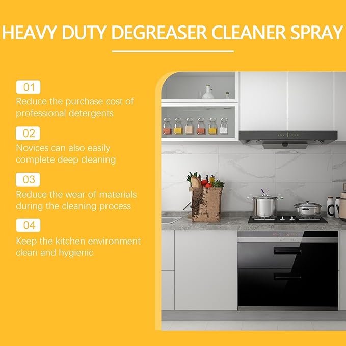 Clean Up Kitchen Oil Stains Spray, Heavy Duty Kitchen Degreaser Spray, Strong Oil Stain Remover for Stoves, Grill and Range Hoods, 4 FL.OZ