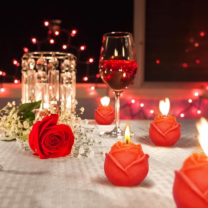 2 Pack Rose Candles Molds for Candle Making, 3D Rose Flower Silicone Molds for DIY Epoxy Resin Casting Handmade Soap Ice Valentine's Day Mother's Day Marriage Proposal Theme Home Decor