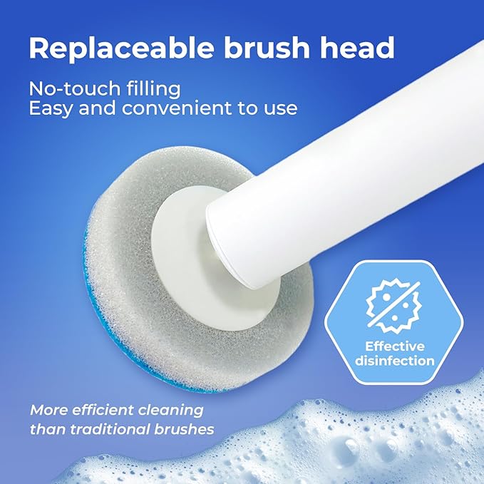 24 Pack Disposable Toilet Brush Refill Pads, for Use with BECORRECT Toilet Cleaning Kit System Only