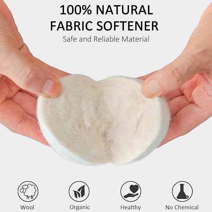 24 Pack Wool Dryer Balls XL Reusable Laundry Balls for Dryer Natural Fabric Softener Ball with 1 Storage Bags Reduce Wrinkles and Decrease Drying Time