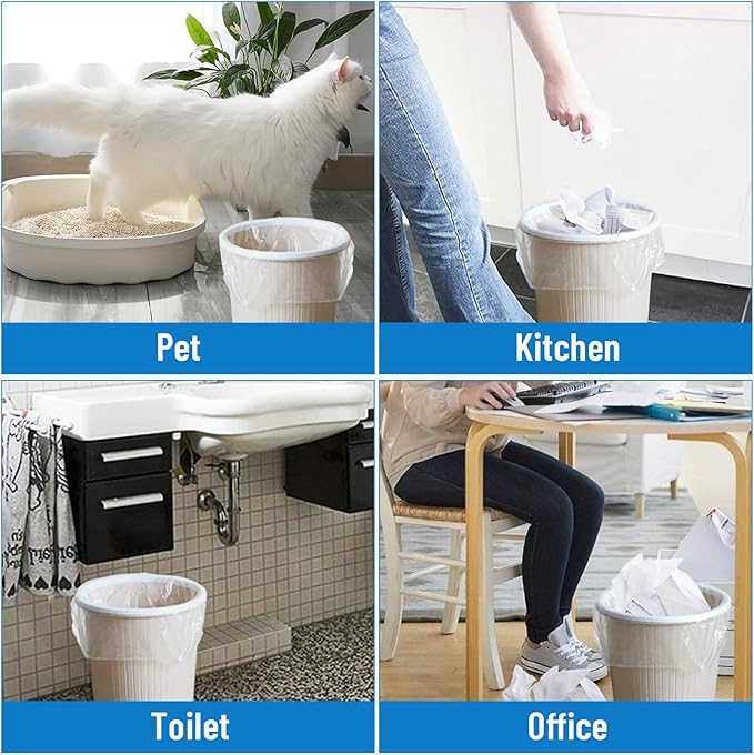 Small Trash Bags 4 Gallon, 1000 Count Small Garbage Bag Bathroom White Mini Trash Bag Trash Can Liners Unscented Garbage Bags for Bathroom Can