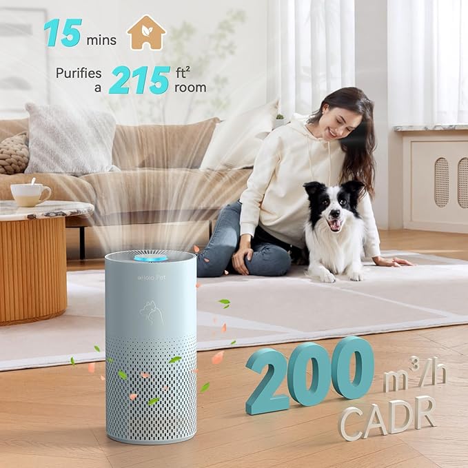 Afloia Air Purifiers for Home Pets, 5 Stage Filter Washable Pre Filter Air Cleaner Eliminator for Bedroom Large Room Up to 1780Ft², Remove Pet Fur Hair Dander Smoke Odor Dust Mold Pollen Allergen