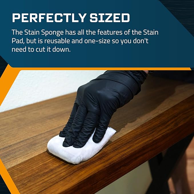 MāKRS Stain Sponge, 3-Pack Staining Pads, Stain Brushes for Wood, Lint and Streak-Free Applicator Sponges, Micro-Brush Over Foam Core, for Wood Stains and All Finishes, Easy to Use