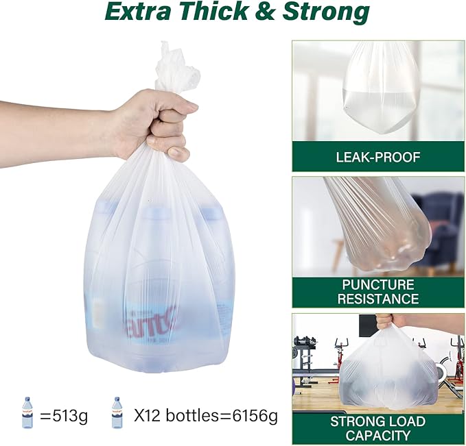 1.2 Gallon Small Trash Bags Biodegradable-Inwaysin 180 Counts Mini Trash Bags, Unscented Small Garbage Bags, Waste Basket Liners for Kitchen, Bathroom, Bedroom, Office, Camping