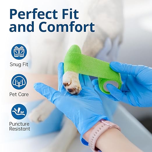 Disposable Nitrile Exam Gloves, Blue, Nitrile Gloves Disposable Latex Free, Medical Gloves, Cleaning Gloves, Food-Safe Rubber Gloves, Powder Free, Non-Sterile, 100-ct Box (Large)