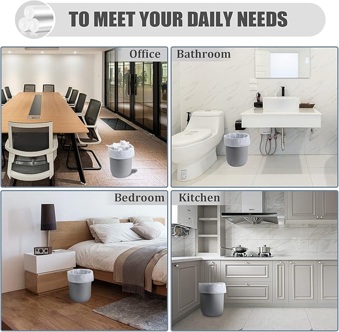 CHARMOUNT 4 Gallon Trash Bag - Unscented 4 Gallon Garbage Bags for Bathroom, Kitchen, Bedroom, 105 Count (15 Liter) …