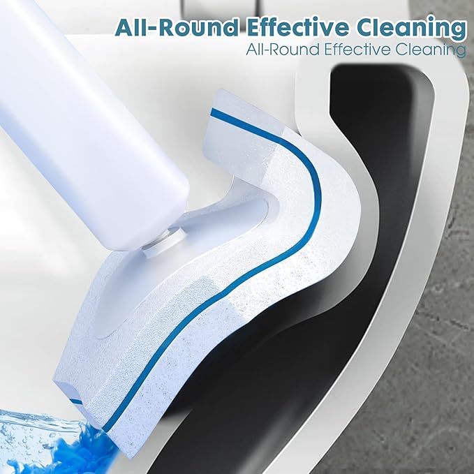 COBETE Disposable Toilet Brush Wand 2 Kit with 40 Refills, Efficient Deep Scrubbing Toilet Bowl Cleaner Wand for Bathroom Toilet Cleaning