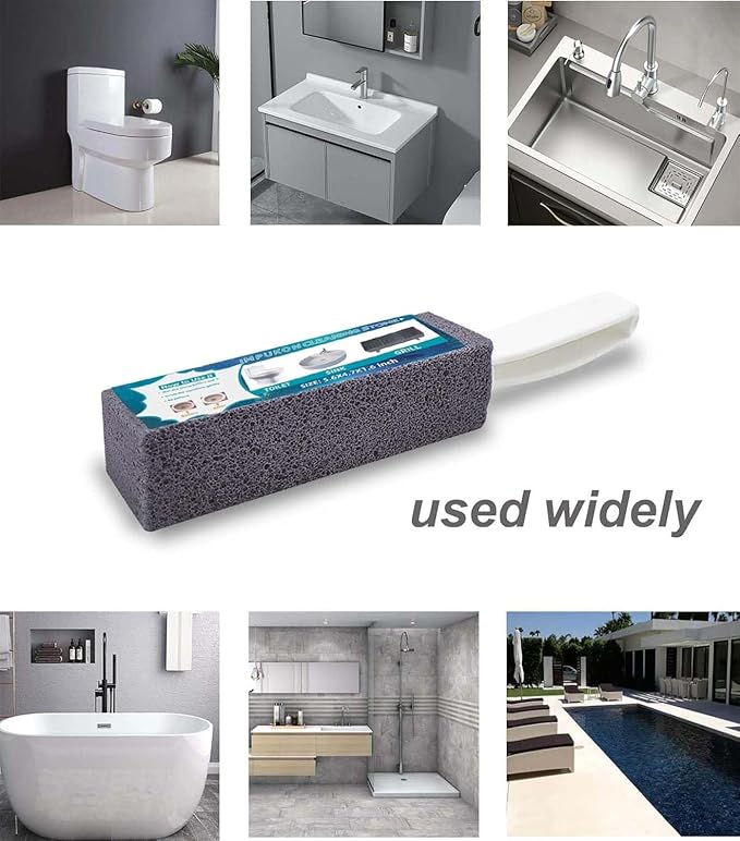 8 Pack Toilet Pumice Stone with Handle, Pumice Stone for Toilet Cleaning, Toilet Stone for Household Cleaning, with 8 Pack Label Manuals