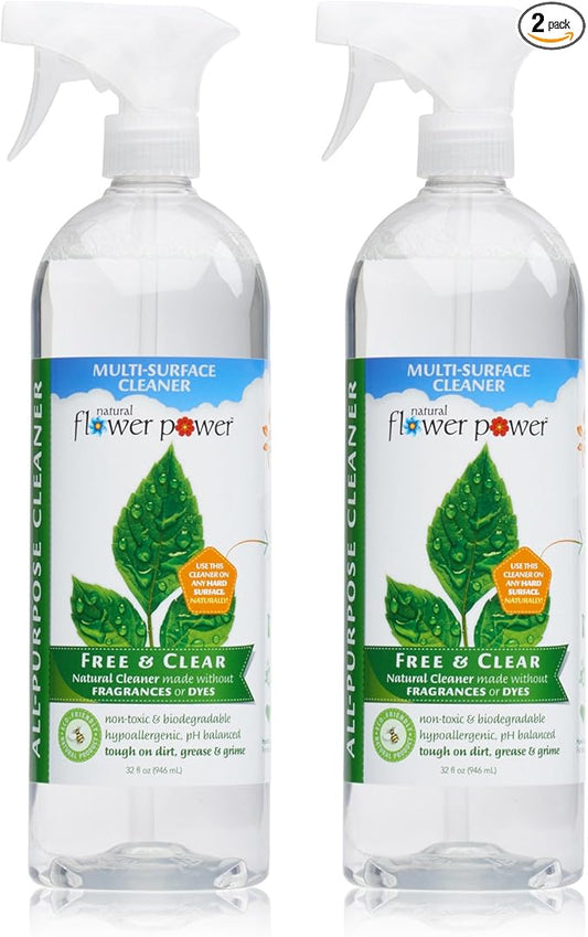 All-Purpose Cleaner Concentrate - Makes 32 Fl Oz Just Add Water - Multi-Surface Cleaning Spray, Non-Toxic, No Harsh Fumes or Chemicals, Child & Pet Safe - Free & Clear (Unscented)