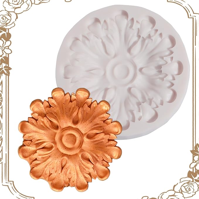 1 Pcs Baroque Fondant Chocolate Molds, European Relief Silicone Molds for Cake Decoration, Perfect for Making Candies, Cookies, UV Resin, Clay Projects, Plaster Crafts, Reusable