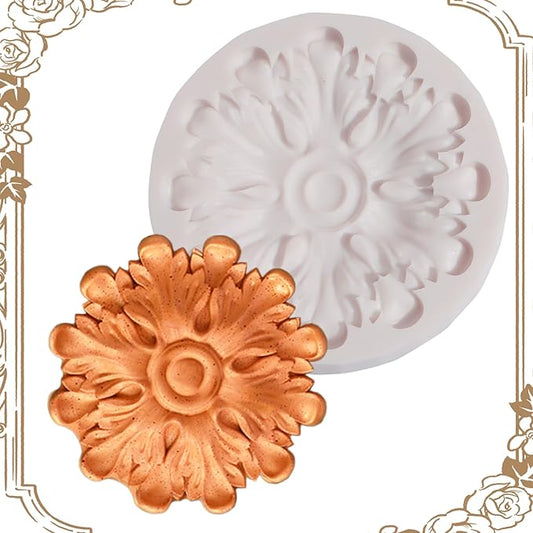 1 Pcs Baroque Fondant Chocolate Molds, European Relief Silicone Molds for Cake Decoration, Perfect for Making Candies, Cookies, UV Resin, Clay Projects, Plaster Crafts, Reusable