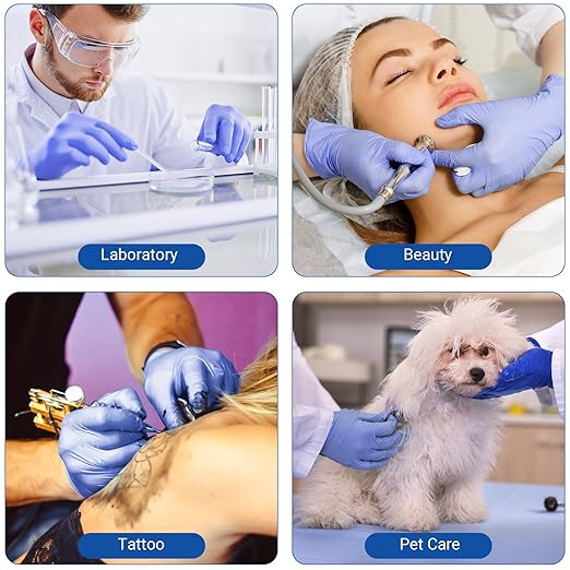 JMU 200 Count Nitrile Gloves Small, 3.5 Mil Powder Free Latex Free Disposable Gloves for Medical, Cooking, Cleaning