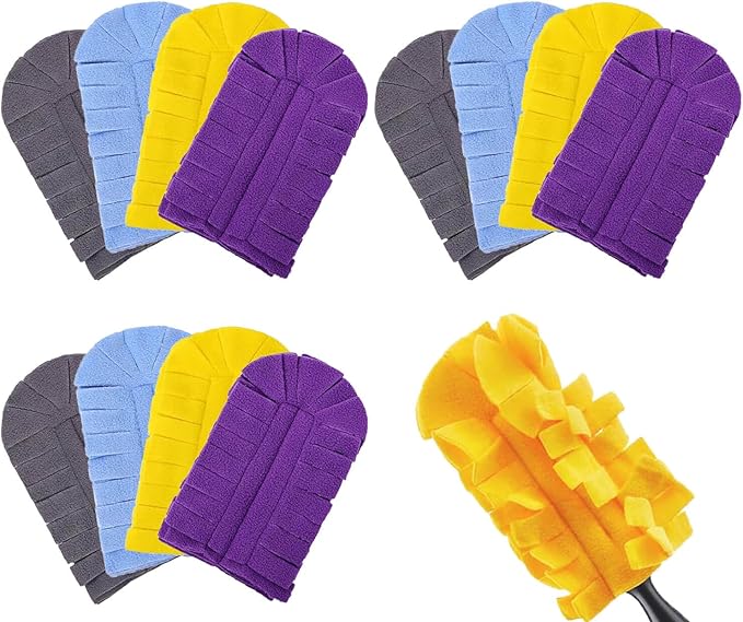 360° Duster Refills for Swiffer-Super Efficient Duster Kit-Degree Static Dust Removal Tool for Dusting Electronics,Blinds,Ceiling Fans (12-PCS)