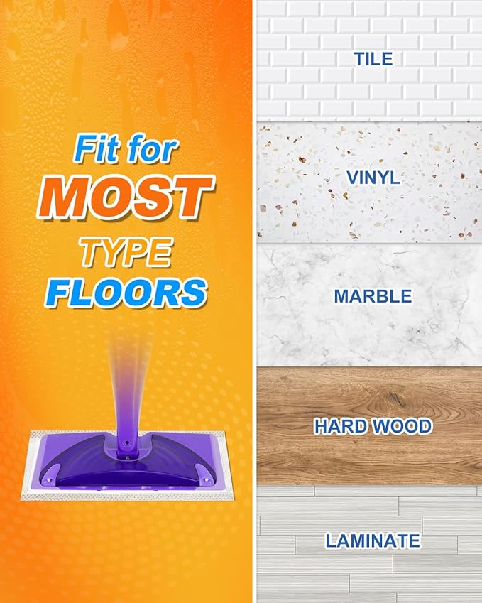 Spray Mop Pad Refill Compatible with Swiffer WetJet Mop, Disposable Multi Surface Floor Mop Pads, Thickness & Absorbent, 10 Count Basic +10 Count Super Water Absorbent