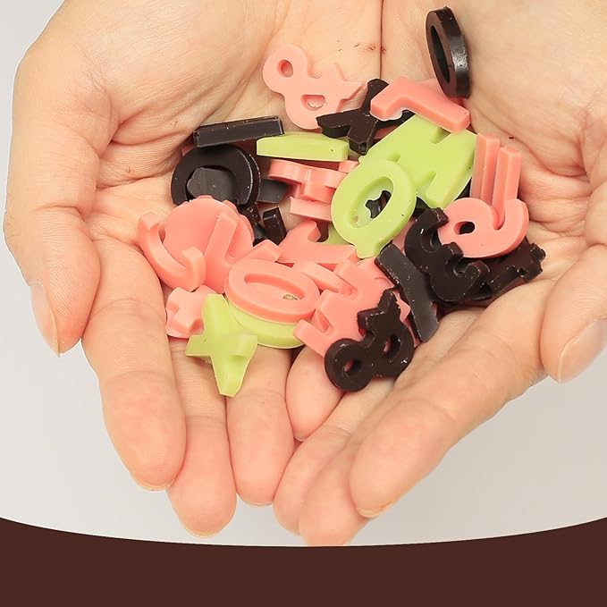 Letter Molds for Chocolate, 2 Pcs Mini Chocolate Molds Silicone with Number and Alphabet for Decorating Birthday Cake Strawberries Lollipop Fondant Oreos, Non-stick BPA Free