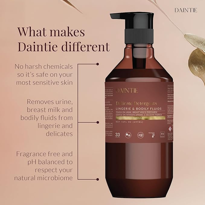 Delicates, Lingerie & Bodily Fluids Detergent – Gentle, pH Neutral, and Enzyme Powered Stain Remover for Intimate Fabrics 16 Fl Oz